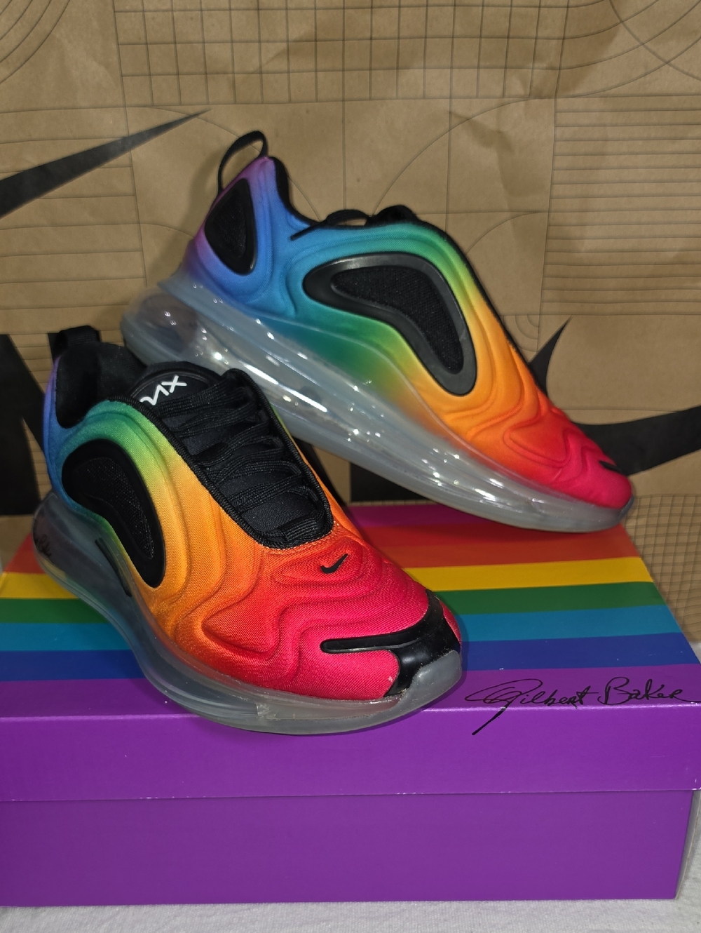 Nike Air Max 720 ‘Be True’ for Gilbert Baker Multicolor CJ5472-90 Men 6 Wmen 7.5 - Picture 7 of 15